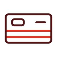 Credit Card Vector Thick Line Two Color Icons For Personal And Commercial Use.