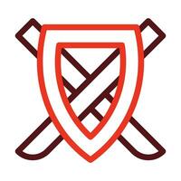 Shield Vector Thick Line Two Color Icons For Personal And Commercial Use.