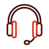 Headset Vector Thick Line Two Color Icons For Personal And Commercial Use.