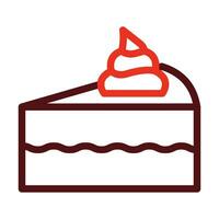 Piece Of Cake Vector Thick Line Two Color Icons For Personal And Commercial Use.