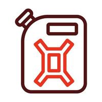 Gas Can Vector Thick Line Two Color Icons For Personal And Commercial Use.