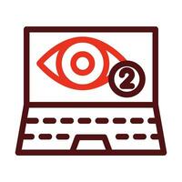 Views Vector Thick Line Two Color Icons For Personal And Commercial Use.