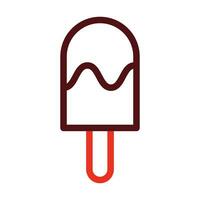 Popsicle Vector Thick Line Two Color Icons For Personal And Commercial Use.