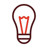 Bulb Vector Thick Line Two Color Icons For Personal And Commercial Use.