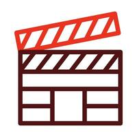 Clapperboard Vector Thick Line Two Color Icons For Personal And Commercial Use.