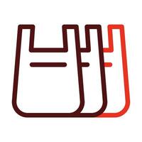Plastic Bags Vector Thick Line Two Color Icons For Personal And Commercial Use.