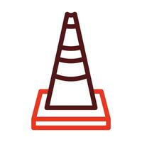Traffic Cone Vector Thick Line Two Color Icons For Personal And Commercial Use.