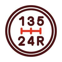 Gearshift Vector Thick Line Two Color Icons For Personal And Commercial Use.