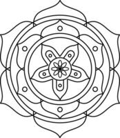 Diwali Rangoli Outline Element vector