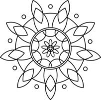 Diwali Rangoli Outline Element vector