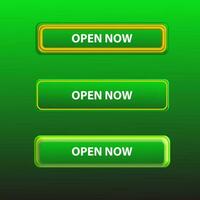 Open now button 3D vector