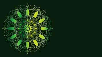 Abstract minimalist design creative Mandala background. This perfect mandala can be used as a banner or logo. This green gradient color shade flower background is perfect for content use. vector