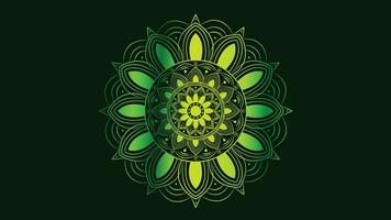 Abstract minimalist design creative Mandala background. This perfect mandala can be used as a banner or logo. This green gradient color shade flower background is perfect for content use. vector