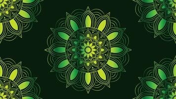 Abstract minimalist design creative Mandala background. This perfect mandala can be used as a banner or logo. This green gradient color shade flower background is perfect for content use. vector