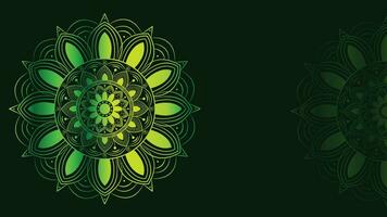 Abstract minimalist design creative Mandala background. This perfect mandala can be used as a banner or logo. This green gradient color shade flower background is perfect for content use. vector