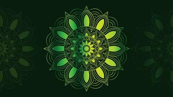 Abstract minimalist design creative Mandala background. This perfect mandala can be used as a banner or logo. This green gradient color shade flower background is perfect for content use. vector