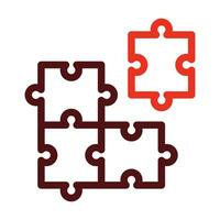 Puzzle Vector Thick Line Two Color Icons For Personal And Commercial Use.