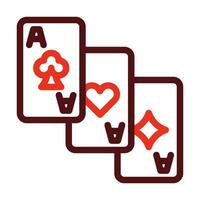 Playing Cards Vector Thick Line Two Color Icons For Personal And Commercial Use.