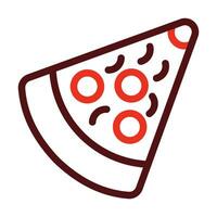 Pizza Vector Thick Line Two Color Icons For Personal And Commercial Use.