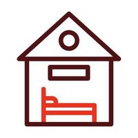 Accomodation Vector Thick Line Two Color Icons For Personal And Commercial Use.