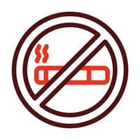 No Smoking Vector Thick Line Two Color Icons For Personal And Commercial Use.