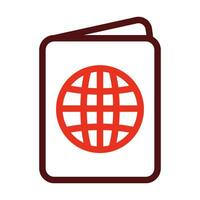 Passport Vector Thick Line Two Color Icons For Personal And Commercial Use.
