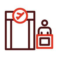 Boarding Gate Vector Thick Line Two Color Icons For Personal And Commercial Use.