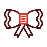Bow Vector Thick Line Two Color Icons For Personal And Commercial Use.