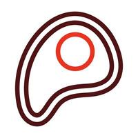 Steak Vector Thick Line Two Color Icons For Personal And Commercial Use.