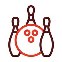 Bowling Vector Thick Line Two Color Icons For Personal And Commercial Use.
