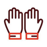 Goalkeeper Glove Vector Thick Line Two Color Icons For Personal And Commercial Use.