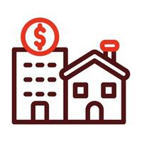 Real Estate Vector Thick Line Two Color Icons For Personal And Commercial Use.