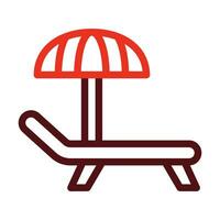 Lounger Vector Thick Line Two Color Icons For Personal And Commercial Use.