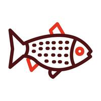 Salmon Vector Thick Line Two Color Icons For Personal And Commercial Use.