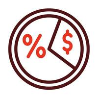 Dividends Vector Thick Line Two Color Icons For Personal And Commercial Use.