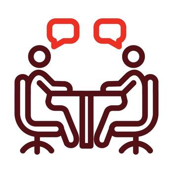 Interview Vector Thick Line Two Color Icons For Personal And Commercial Use.