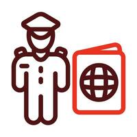 Security Control Vector Thick Line Two Color Icons For Personal And Commercial Use.