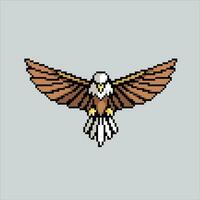 píxel Arte ilustración águila. pixelado águila. águila pájaro pixelado para el píxel Arte juego y icono para sitio web y vídeo juego. antiguo colegio retro vector