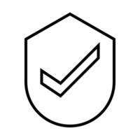 checklist shield cyber security icon in line vector