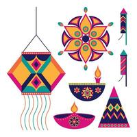 Diwali theme icon aesthetics, Indian Holiday Celebration Diwali vector