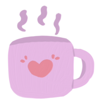 Cute cup oil paint png