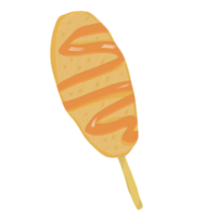 Corn dogs food oil paint png