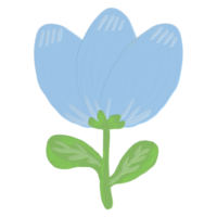 blå blommor olja måla png