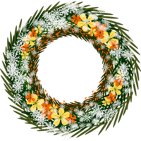 Flower spring wreath png