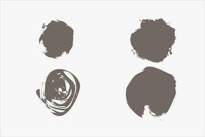 circle brush ink grunge collection vector