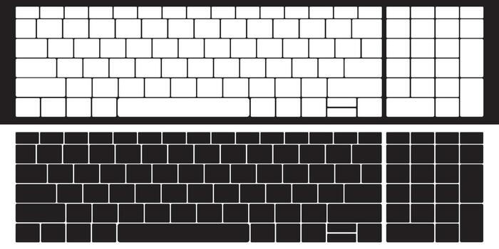 negro y blanco teclado vector. blanco teclado vector. vector