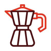Moka Pot Vector Thick Line Two Color Icons For Personal And Commercial Use.