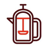 French Press Vector Thick Line Two Color Icons For Personal And Commercial Use.