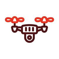 Quadrocopter Vector Thick Line Two Color Icons For Personal And Commercial Use.