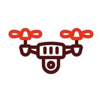 Quadrocopter Vector Thick Line Two Color Icons For Personal And Commercial Use.